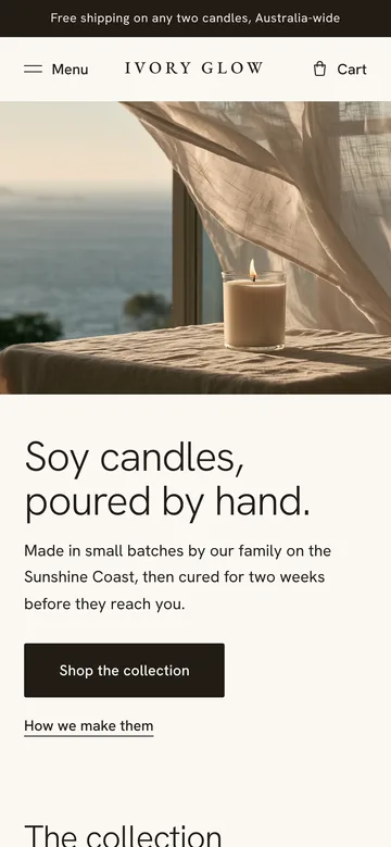 The same page on a phone.